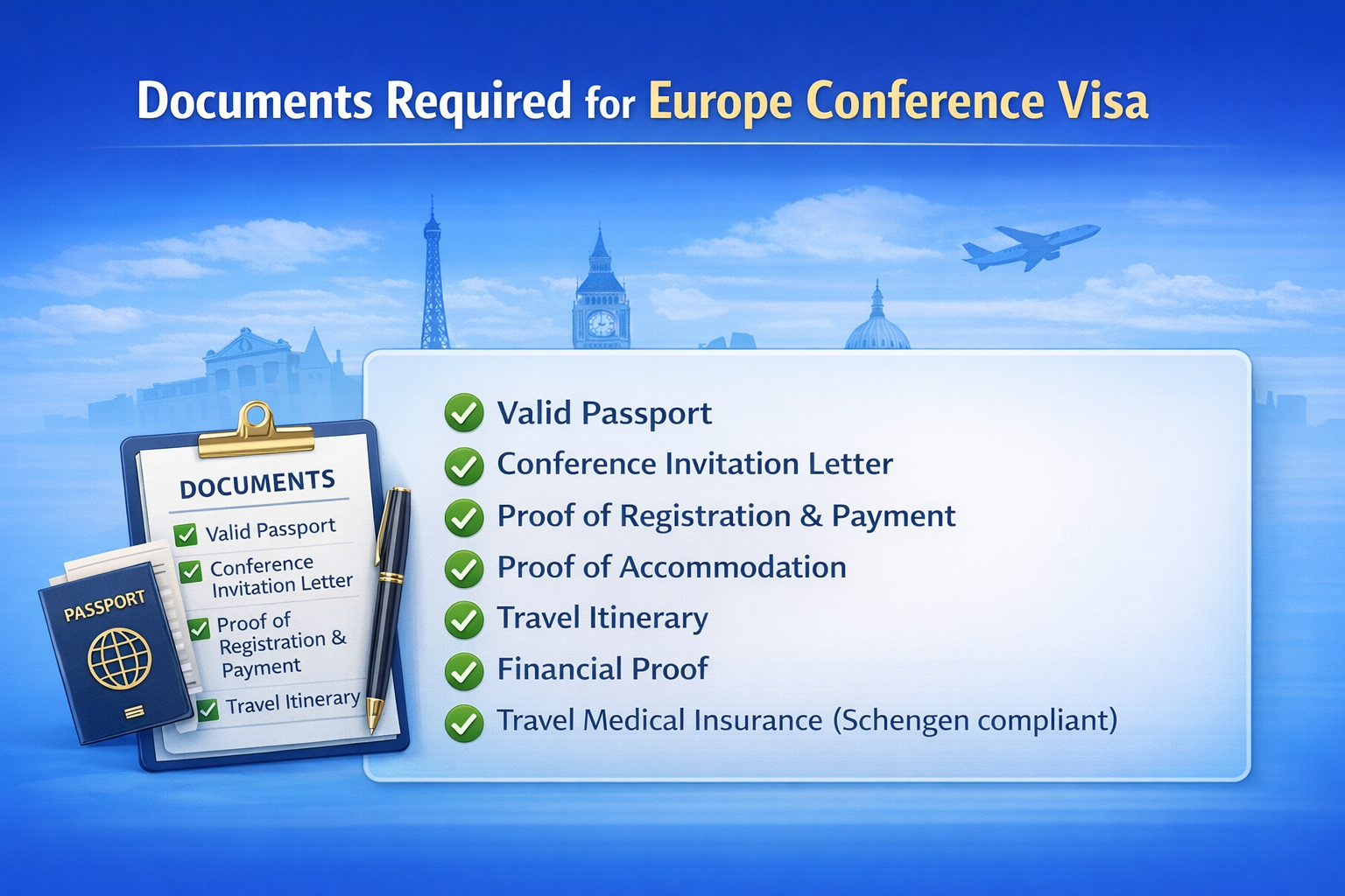 Documents required for europe conference visa invitation letter